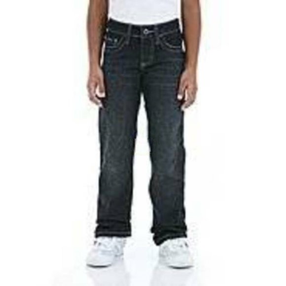 *Bootcut Jeans Lee sz 14 Blue Adjustable Waist Crinkled Washed 5 Pocket Girls - Picture 1 of 4